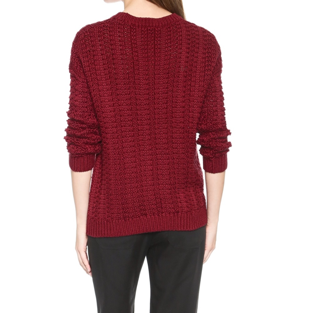 VINCE Cotton OPEN WEAVE Sweater  NWT $400 XS Berry RARE - Picture 6 of 7